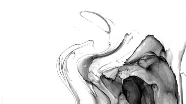 Yüksek kaliteli soyut Çin manzara resminin modern sanat arka planı alkol mürekkebiyle sunulmuştur..