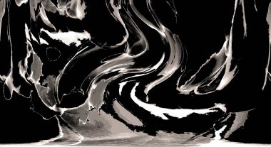 Yüksek kaliteli soyut Çin manzara resminin modern sanat arka planı alkol mürekkebiyle sunulmuştur..