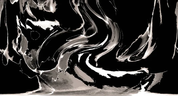 Yüksek kaliteli soyut Çin manzara resminin modern sanat arka planı alkol mürekkebiyle sunulmuştur..