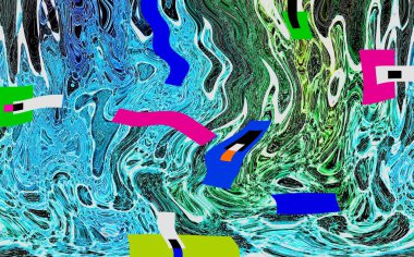 Alkol mürekkebi tekniğindeki doğal akışkan resim. Yumuşak rüya renkleri şeffaf dalgalı çizgiler oluşturur.