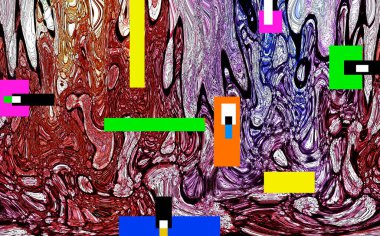 Alkol mürekkebi tekniğindeki doğal akışkan resim. Yumuşak rüya renkleri şeffaf dalgalı çizgiler oluşturur.