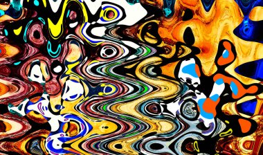 Alkol mürekkebi tekniğindeki doğal akışkan resim. Yumuşak rüya renkleri şeffaf dalgalı çizgiler oluşturur.