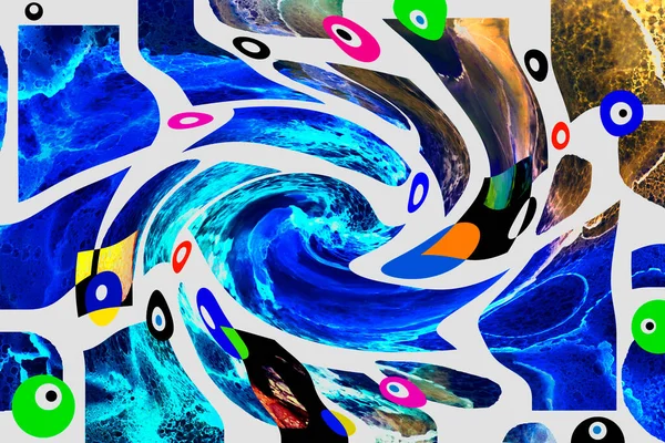 Alkol mürekkebi tekniğindeki doğal akışkan resim. Yumuşak rüya renkleri şeffaf dalgalı çizgiler oluşturur.