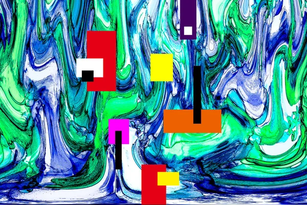 Alkol mürekkebi tekniğindeki doğal akışkan resim. Yumuşak rüya renkleri şeffaf dalgalı çizgiler oluşturur.