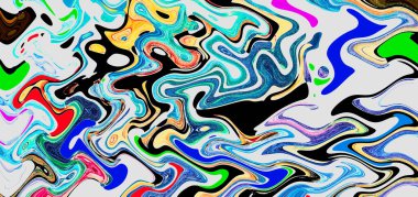 Alkol mürekkebi tekniğindeki doğal akışkan resim. Yumuşak rüya renkleri şeffaf dalgalı çizgiler oluşturur.