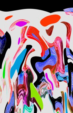 Alkol mürekkebi tekniğindeki doğal akışkan resim. Yumuşak rüya renkleri şeffaf dalgalı çizgiler oluşturur.