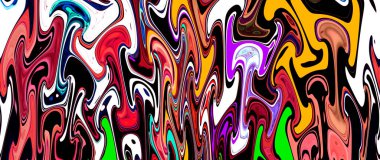 Alkol mürekkebi tekniğindeki doğal akışkan resim. Yumuşak rüya renkleri şeffaf dalgalı çizgiler oluşturur.