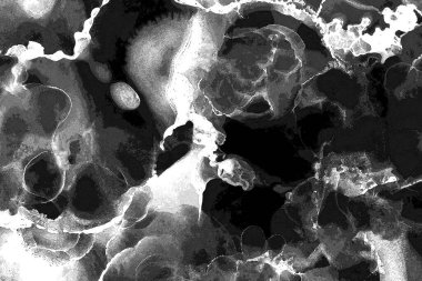 Alkol mürekkebi tekniğindeki doğal akışkan resim. Yumuşak rüya renkleri şeffaf dalgalı çizgiler oluşturur.