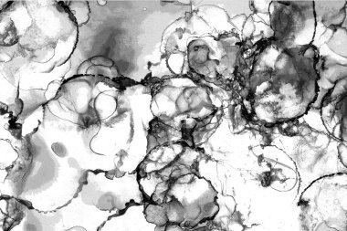 Alkol mürekkebi tekniğindeki doğal akışkan resim. Yumuşak rüya renkleri şeffaf dalgalı çizgiler oluşturur.