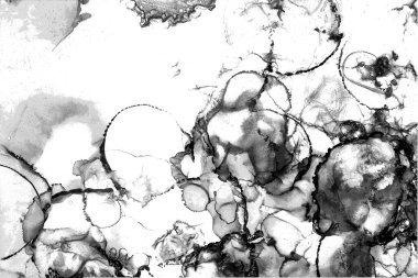 Alkol mürekkebi tekniğindeki doğal akışkan resim. Yumuşak rüya renkleri şeffaf dalgalı çizgiler oluşturur.