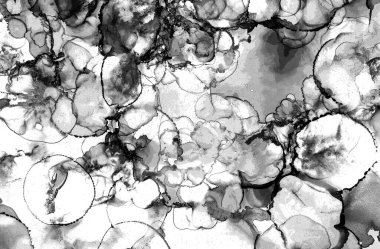 Alkol mürekkebi tekniğindeki doğal akışkan resim. Yumuşak rüya renkleri şeffaf dalgalı çizgiler oluşturur.