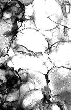 Alkol mürekkebi tekniğindeki doğal akışkan resim. Yumuşak rüya renkleri şeffaf dalgalı çizgiler oluşturur.