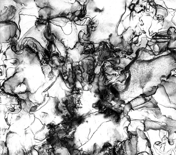 Alkol mürekkebi tekniğindeki doğal akışkan resim. Yumuşak rüya renkleri şeffaf dalgalı çizgiler oluşturur.