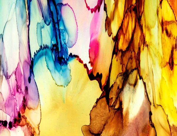 Natural Abstract Fluid Art Painting Alcohol Ink Technique Soft Dreamy — 스톡 사진