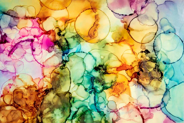 Natural Abstract Fluid Art Painting Alcohol Ink Technique Soft Dreamy — Foto de Stock