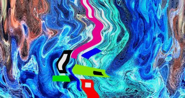 Alkol mürekkebi ve renkli soyut modern resim arka planıyla yapılmış yüksek kalite modern soyut resim..