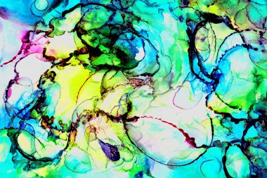 Alkol mürekkebi ve renkli soyut modern resim arka planıyla yapılmış yüksek kalite modern soyut resim..