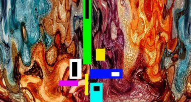 Alkol mürekkebi tekniğindeki doğal akışkan resim. Yumuşak rüya renkleri şeffaf dalgalı çizgiler oluşturur.