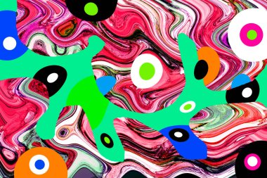 Alkol mürekkebi tekniğindeki doğal akışkan resim. Yumuşak rüya renkleri şeffaf dalgalı çizgiler oluşturur.