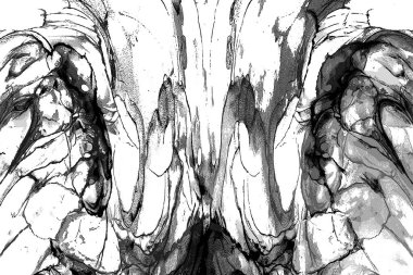 Alkol mürekkebi tekniğindeki doğal akışkan resim. Yumuşak rüya renkleri şeffaf dalgalı çizgiler oluşturur.