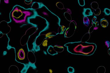 Soyut ışık. Bokeh arkaplan, vektör çizimi. Mistik mor. Büyülü renkler. Neşe.