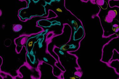 Soyut ışık. Bokeh arkaplan, vektör çizimi. Mistik mor. Büyülü renkler. Neşe.