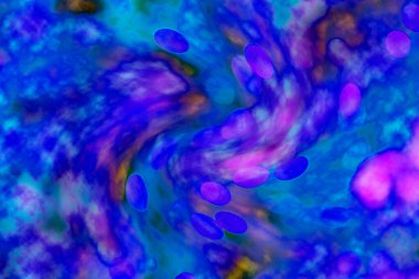 Soyut ışık. Bokeh arkaplan, vektör çizimi. Mistik mor. Büyülü renkler. Neşe.