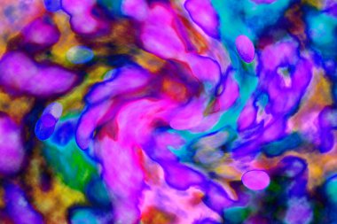 Soyut ışık. Bokeh arkaplan, vektör çizimi. Mistik mor. Büyülü renkler. Neşe.