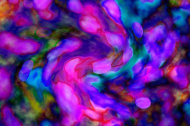 Soyut ışık. Bokeh arkaplan, vektör çizimi. Mistik mor. Büyülü renkler. Neşe.