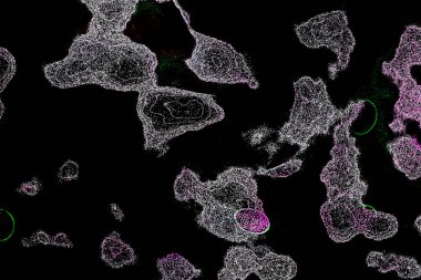 Neon parıltısı arka planı. Akan doku. Odaklanamayan kıvılcımlar. Bokeh parıltısı. Floresan moru. Mavi. Magenta. Pembe. Gradyan ışık. Parlak röfleler. Desen.