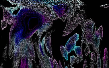 Neon parıltısı arka planı. Akan doku. Odaklanamayan kıvılcımlar. Bokeh parıltısı. Floresan moru. Mavi. Magenta. Pembe. Gradyan ışık. Parlak röfleler. Desen.