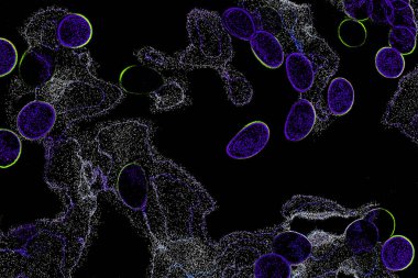 Neon parıltısı arka planı. Akan doku. Odaklanamayan kıvılcımlar. Bokeh parıltısı. Floresan moru. Mavi. Magenta. Pembe. Gradyan ışık. Parlak röfleler. Desen.