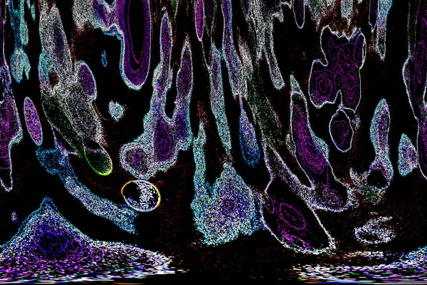 Neon parıltısı arka planı. Akan doku. Odaklanamayan kıvılcımlar. Bokeh parıltısı. Floresan moru. Mavi. Magenta. Pembe. Gradyan ışık. Parlak röfleler. Desen.