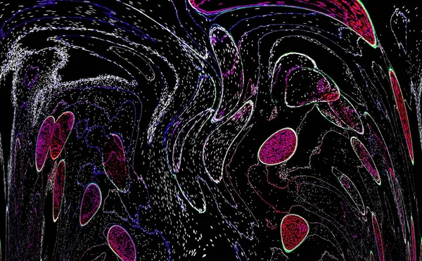 Neon parıltısı arka planı. Akan doku. Odaklanamayan kıvılcımlar. Bokeh parıltısı. Floresan moru. Mavi. Magenta. Pembe. Gradyan ışık. Parlak röfleler. Desen.