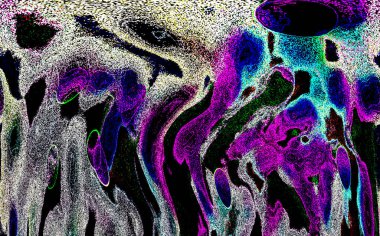 Neon parıltısı arka planı. Akan doku. Odaklanamayan kıvılcımlar. Bokeh parıltısı. Floresan moru. Mavi. Magenta. Pembe. Gradyan ışık. Parlak röfleler. Desen.