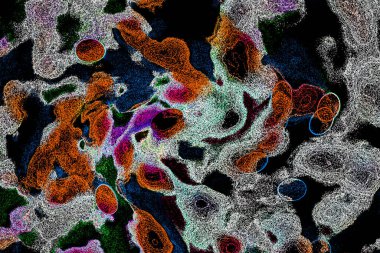 Neon parıltısı arka planı. Akan doku. Odaklanamayan kıvılcımlar. Bokeh parıltısı. Floresan moru. Mavi. Magenta. Pembe. Gradyan ışık. Parlak röfleler. Desen.