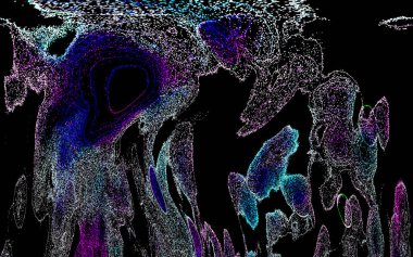 Neon parıltısı arka planı. Akan doku. Odaklanamayan kıvılcımlar. Bokeh parıltısı. Floresan moru. Mavi. Magenta. Pembe. Gradyan ışık. Parlak röfleler. Desen.