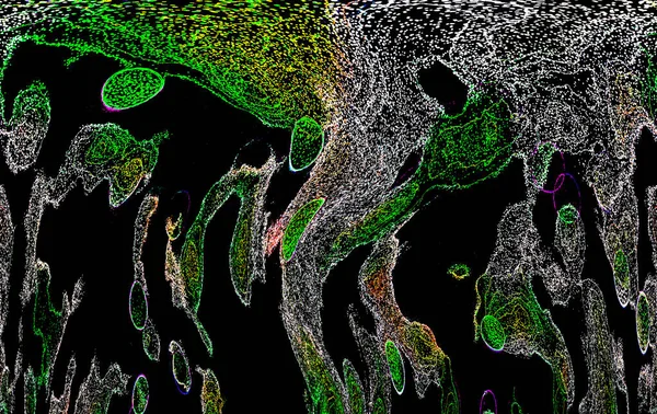 Neon parıltısı arka planı. Akan doku. Odaklanamayan kıvılcımlar. Bokeh parıltısı. Floresan moru. Mavi. Magenta. Pembe. Gradyan ışık. Parlak röfleler. Desen.