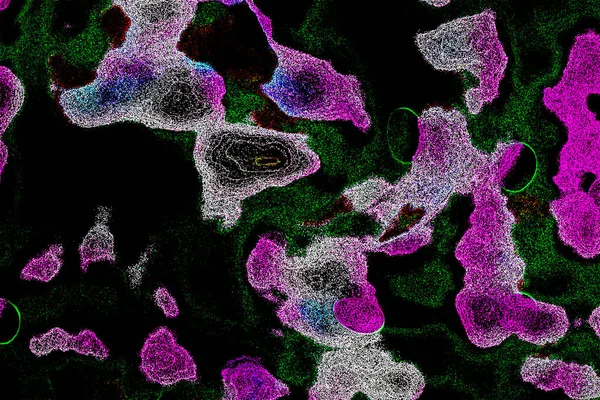 Neon parıltısı arka planı. Akan doku. Odaklanamayan kıvılcımlar. Bokeh parıltısı. Floresan moru. Mavi. Magenta. Pembe. Gradyan ışık. Parlak röfleler. Desen.