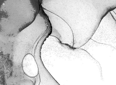 Alkol mürekkebinin sunduğu yüksek kaliteli akış sanatı tasarımcıya modern bir soyut arkaplan sağlar..