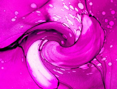 Alkol mürekkebinin sunduğu yüksek kaliteli akış sanatı tasarımcıya modern bir soyut arkaplan sağlar..