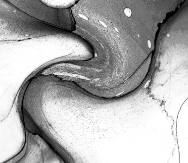Alkol mürekkebinin sunduğu yüksek kaliteli akış sanatı tasarımcıya modern bir soyut arkaplan sağlar..