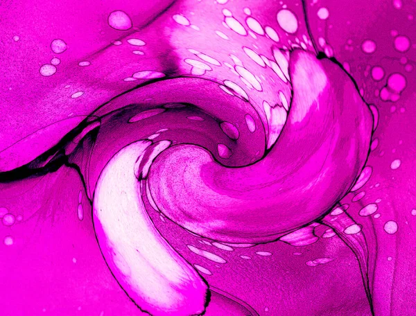 Alkol mürekkebinin sunduğu yüksek kaliteli akış sanatı tasarımcıya modern bir soyut arkaplan sağlar..