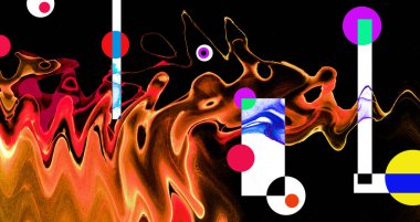 Modern soyut resim. Renkli akıcı sanat resimleri. Geometrik arkaplan.