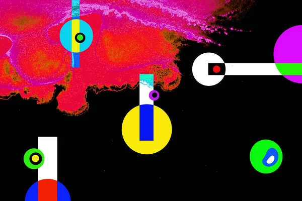 Modern soyut resim. Renkli akıcı sanat resimleri. Geometrik arkaplan.