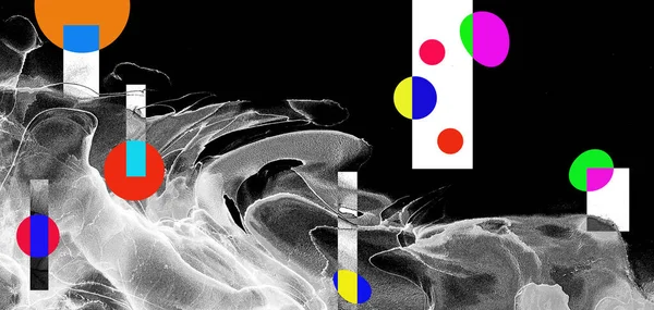 Modern soyut resim. Renkli akıcı sanat resimleri. Geometrik arkaplan.