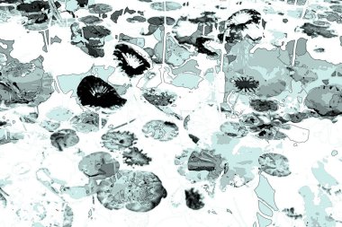 Nilüfer yaprakları ve nilüfer yapraklarıyla sunulan zarif desenli tasarım.