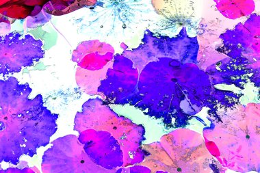 Nilüfer yaprakları ve nilüfer yapraklarıyla sunulan zarif desenli tasarım.