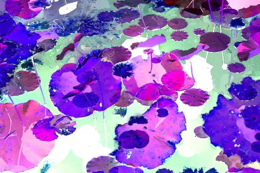 Nilüfer yaprakları ve nilüfer yapraklarıyla sunulan zarif desenli tasarım.