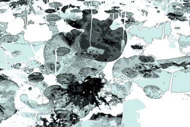 Nilüfer yaprakları ve nilüfer yapraklarıyla sunulan zarif desenli tasarım.